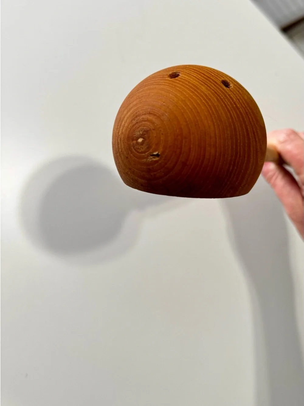 VINTAGE Hand-Carved Wooden Skimmer Spoon
